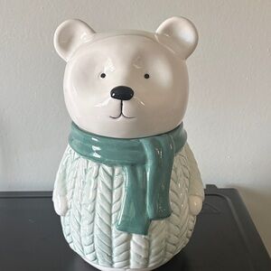 Young’s Inc Ceramic Frosty Winter Goodie Jar - Gently Used